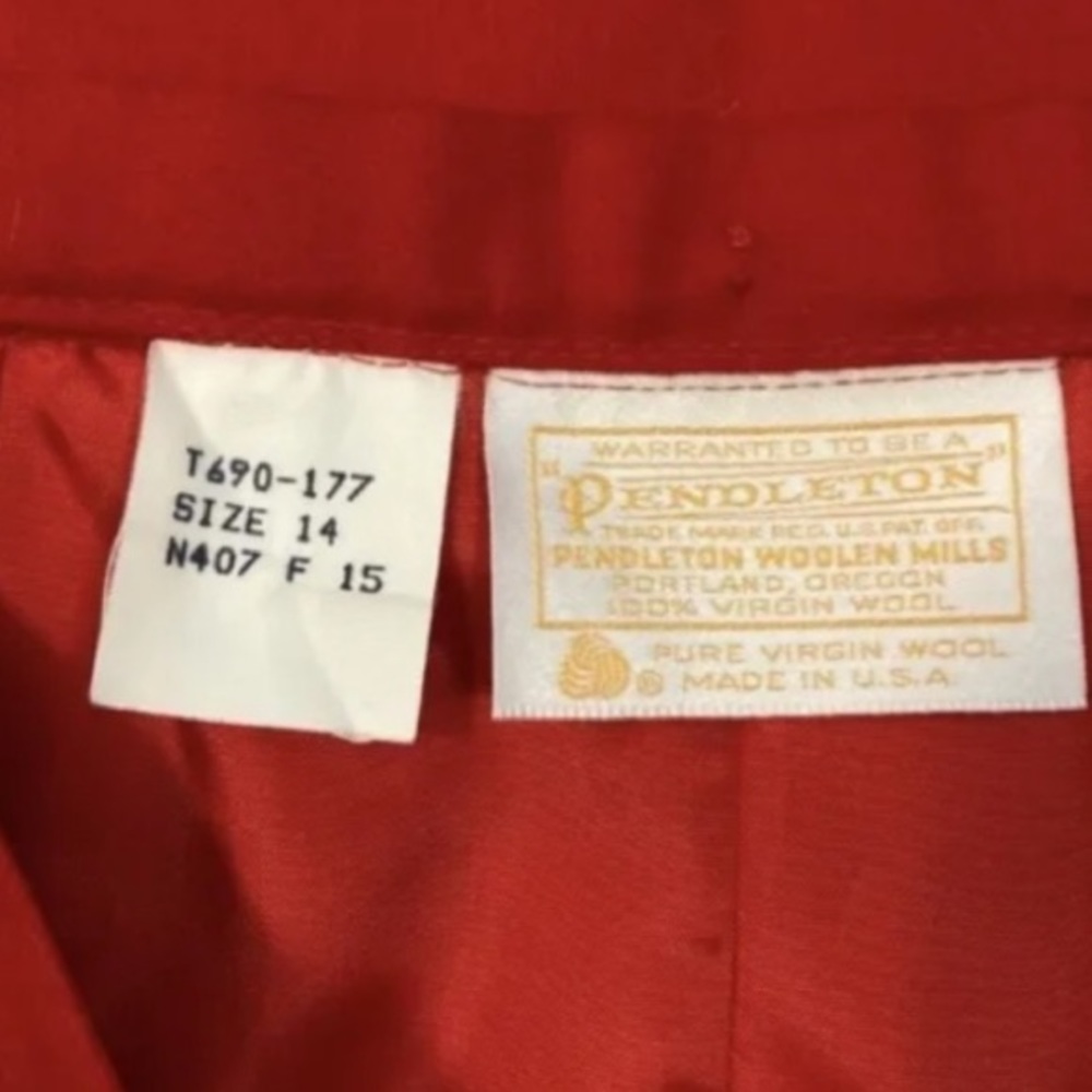 X Vintage Pendleton 2pc Cherry Red Wool Blazer Ja… - image 8